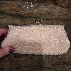Valerie Stevens Light Pink Beaded Clutch